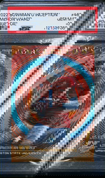 2022 BOWMAN UNIVERSITY INCEPTION CAMERON WARD ORANGE #46 RC PSA 10