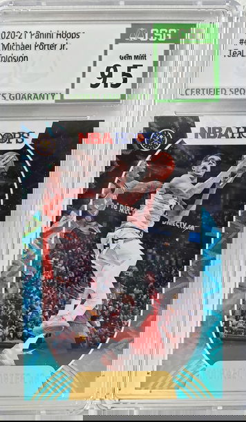 2020-21 Panini Hoops Teal Explosion Michael Porter Jr. #41 CSG 9.5