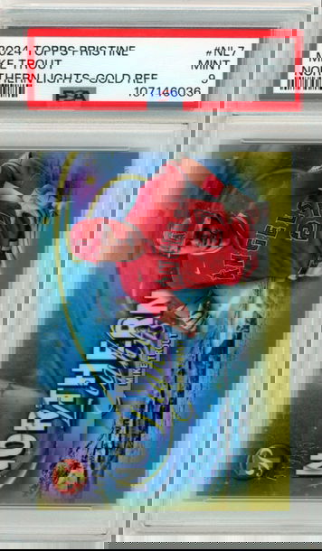 2024 Topps Pristine #NL7 Mike Trout Northern Lights Gold Refractor PSA 9 MINT!