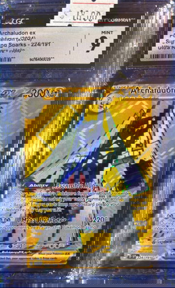 2024 Pokémon Archaludon ex Surging Sparks 224/191 Ultra Rare CGC 9 Mint