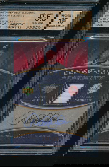 2007 Upper Deck Elements Clear Cuts Derek Jeter Jersey AUto BGS 9.5/10 239/350