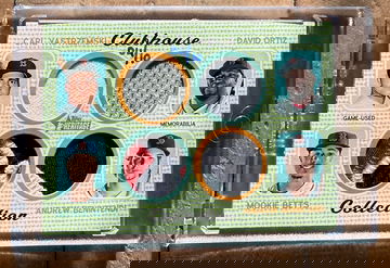 2017 Heritage David Ortiz Carl Yastrzemski Mookie Betts Andre Benintendi Clubhouse Collection Quad Jersey Logo /10