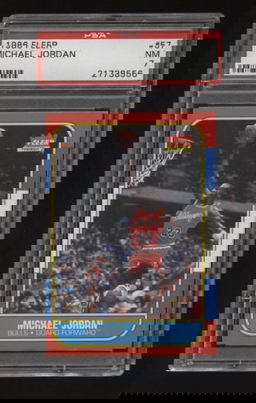1986-87 Fleer Michael Jordan Rookie #57 RC PSA 7 NM Chicago Bulls 🐐 HOF 🐐