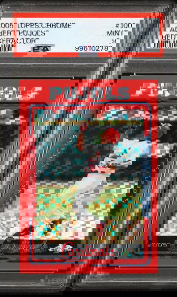 PSA 9 2005 Topps Chrome #100 Albert Pujols Red X-Fractor 11/25