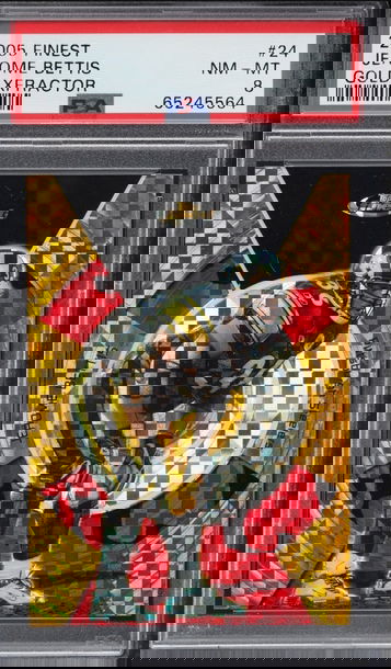 2005 finest Jerome bettis gold xfractor /10 hof steelers