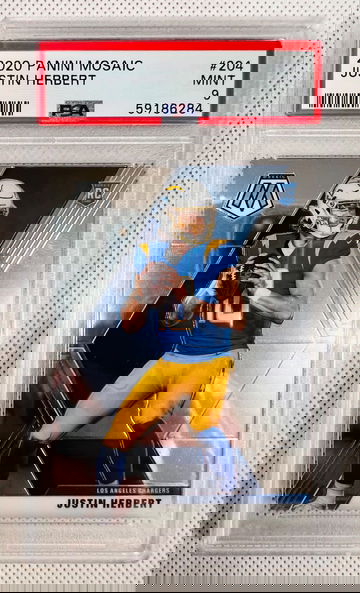 2020 Panini Mosaic JUSTIN HERBERT Rookie PSA 9 RC 