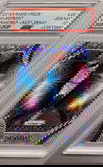 JA MORANT 2019 PRIZM FAST BREAK FIREWORKS ROOKIE PSA 10 GEM MINT 