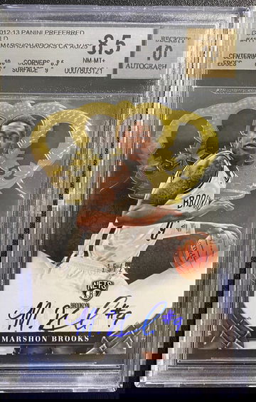 2012-13 Panini Preferred Gold #411 Marshon Brooks /25 BGS 8.5 / Auto 10