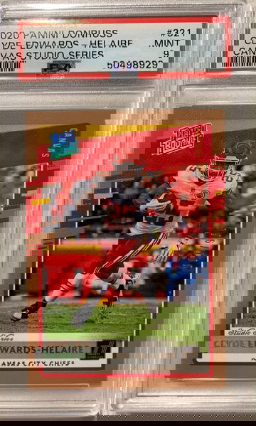 2020 Panini Donruss Clyde Edwards-Helaire Canvas Studio Series #321 PSA 9 MINT #'d 96/100