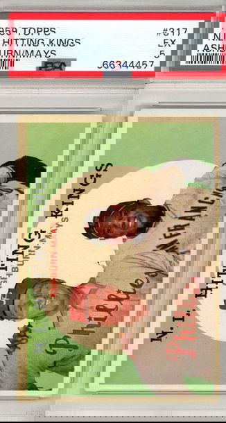 1959 TOPPS HITTING KINGS WILLIE MAYS PSA 5