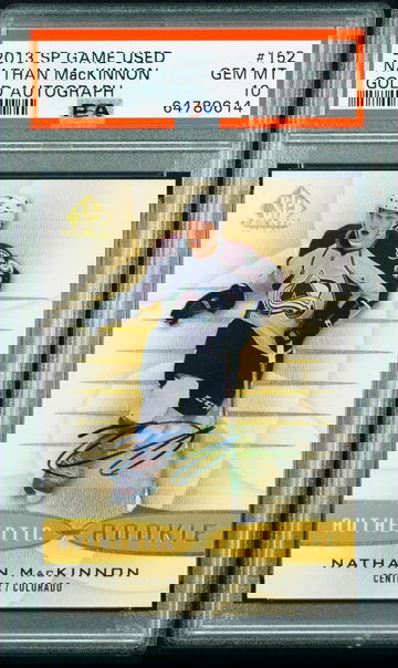 2013 SP Game Used NATHAN MACKINNON Rookie Gold Auto PSA 10