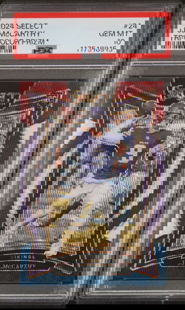 2024 Panini Select Concourse Tri Color Prizm JJ Mccarthy #24 /299 PSA 10