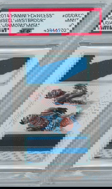 Kevin Durant Russell Westbrook 2014 Panini Flawless #DDOKC Dual Diamond Memorabilia #/15 PSA 9 