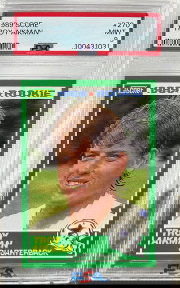 1989 Score Troy Aikman #270 Rookie RC PSA 9