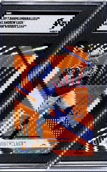 2017 panini unparalleled andrew luck orange wedges /49 sgc 9