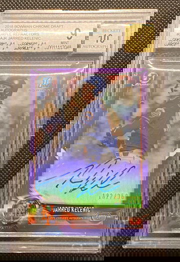 2018 Jarred Kelenic Bowman Chrome Draft Purple Ref Auto BGS 9