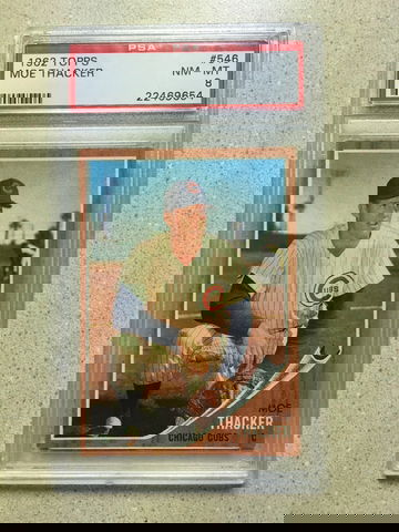 1962 Topps #546 Moe Thacker PSA 8 NM-MT SP CUBS