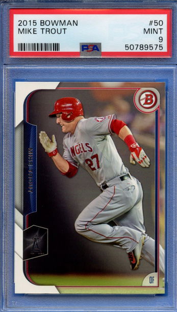 2015 Bowman Mike Trout Angels PSA 9 MINT