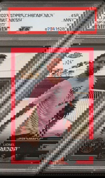 2023 Topps Chrome Messi Red Refractor /5 PSA 9 