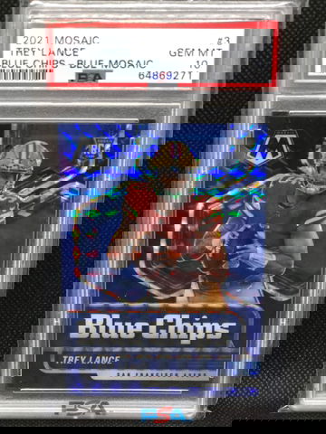 2021 Mosaic Blue Chips Blue Mosaic /99 Trey Lance PSA  POP 7