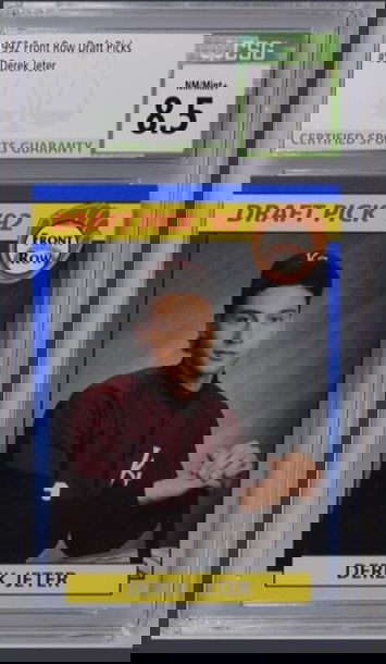 1992 FRONT ROW DRAFT PICKS BASEBALL #55 - DEREK JETER ROOKIE CARD RC - CSG 8.5 NM/MINT+ - NY YANKEES HOF