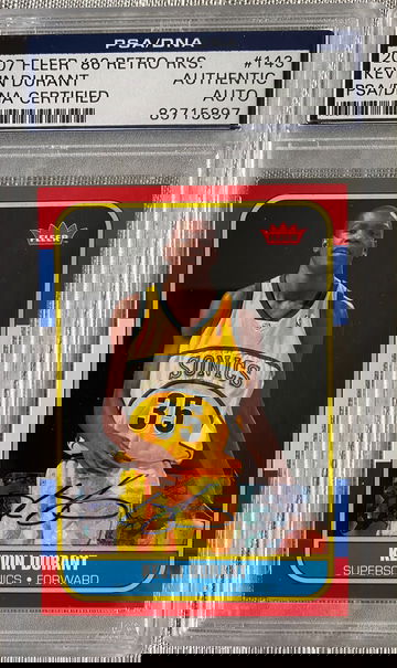 Kevin Durant 2007 Rookie RC Auto Retro '86 Fleer #143 PSA 10 Potential Low Pop!