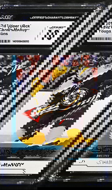 2017 Upper Deck Charlie Mcavoy #242 Young Guns CGC 10 Boston Bruins