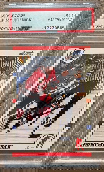 1990 Score #179 Jeremy Roenick signed rookie PSA/DNA Authentic Chicago Blackhawks