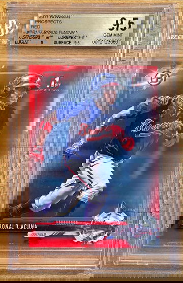 2017 Bowman Prospects Red Ronald Acuna Jr. 1/5 BP127