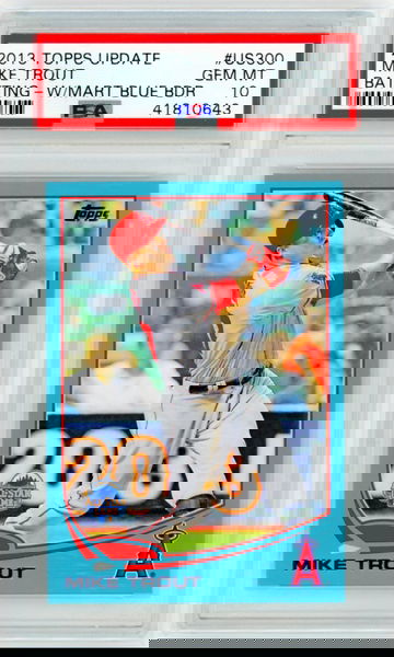 2013 Topps Update #US300 Mike Trout Batting-Walmart Blue Border PSA 10 GEM MINT!