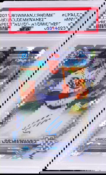 2021 Bowman Chrome Carlos Colmenarez #CPA-CC /100 PSA 9 Auto Atomic Refractor