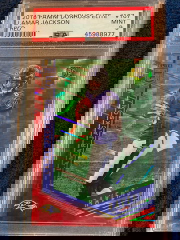 Lamar Jackson Elite red rookie psa9