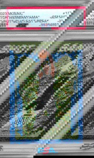 2023 Mosaic Victor Wembanyama Bank Shot Blue Fast Break RC /85 #17 PSA 10 Gem Mint