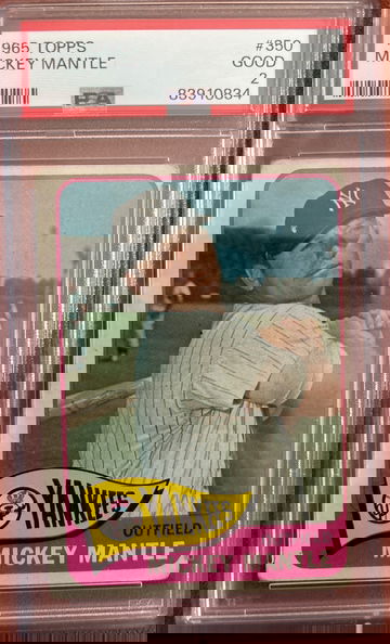 1965 Topps Mickey Mantle PSA 2 Good