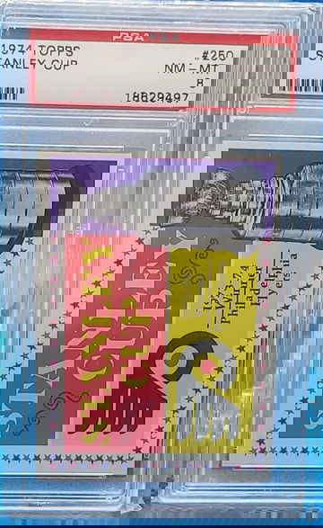 1974 Topps #250 STANLEY CUP PSA 6 Philadelphia Flyers Shipped from Canada with a reg stamp