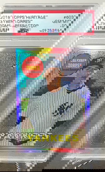 Gleyber Torres 2018 Topps Heritage Refractor /569 PSA 10