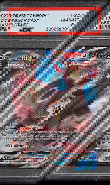 2022 Pokemon Sword and Shield Brilliant Stars Trainers Gallery Umbreon Vmax #TG23 PSA 8