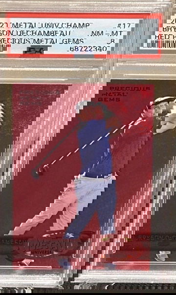 2021 Metal Universe Champions Bryson Dechambeau Red Precious Metal Gems PSA 8