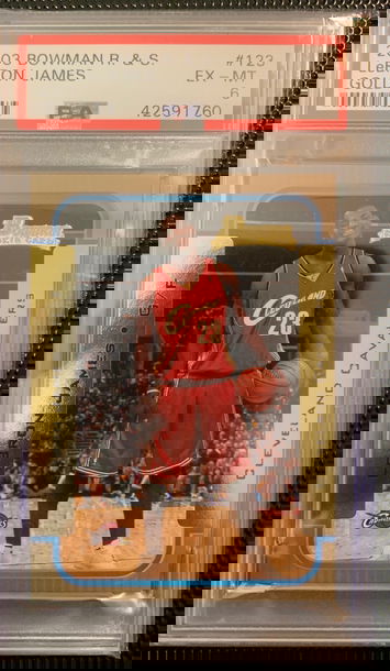 2003 Bowman R&S LEBRON JAMES Gold #123 PSA 6