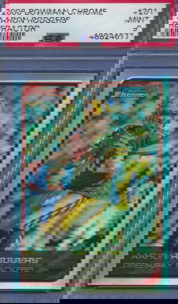 2006 Bowman Chrome #201 Aaron Rodgers Refractor PSA 9 - just back from PSA