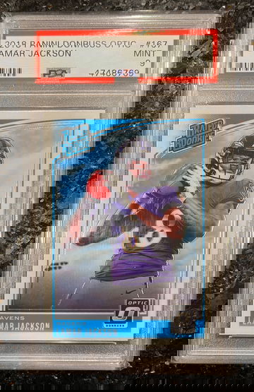 2018 Panini Donruss Optic Lamar Jackson RC Rookie #167 - PSA 9 MINT - Ravens 