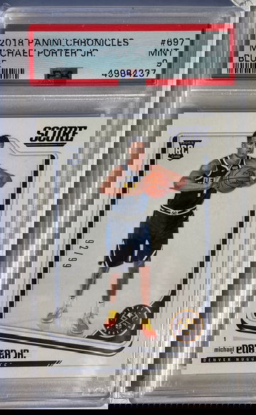 2018 SCORE CHRONICLES MICHAEL PORTER JR RC /99 BLUE PSA 9