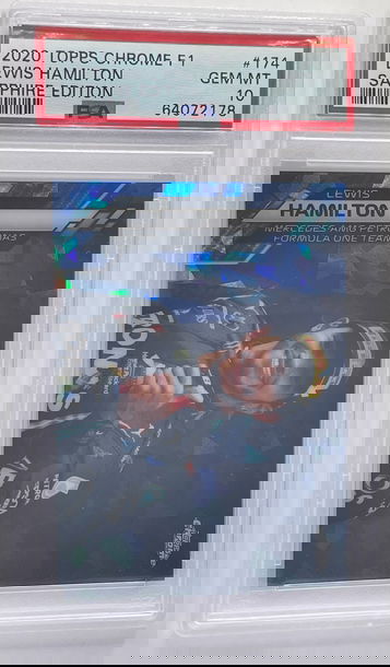 2020 Topps Chrome Sapphire F1 Formula One Lewis Hamilton Card #174 PSA 10 Mercedes