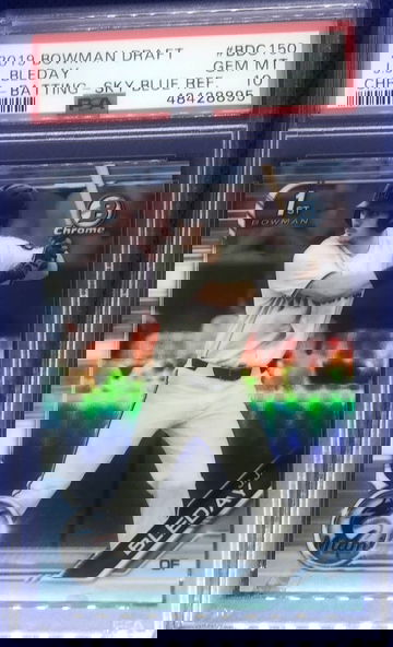 2019 Bowman Chrome Draft J.J. Bleday PSA 10 Sky Blue Refractor POP 23