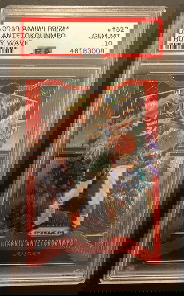 Giannis Antetokounmpo 2019 Prizm Ruby Wave PSA 10