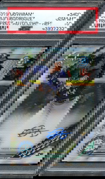 Julio Rodriguez 2019 Bowman Prospect Autograph Refractor PSA 10