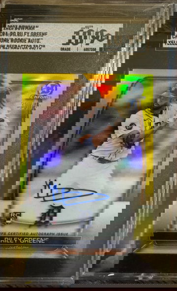 2023 Bowman Chrome Riley Greene Yellow/75 Auto SGC 10/9