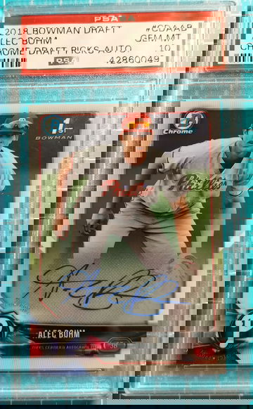 ALEC BOHM 2018 Bowman Draft Chrome Auto PSA 10