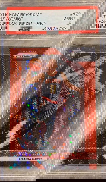 2018 Panini Prizm Trae Young Fast Break Prizm Red /125 PSA 9 RC Rookie #78