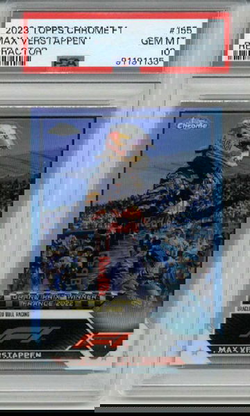 2023 TOPPS CHROME F1 REFRACTOR #155 MAX VERSTAPPEN PSA 10 LOW POP VERY RARE